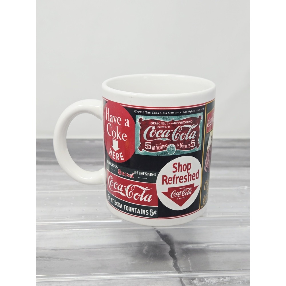 Vintage Coca-Cola Collectible Mug‎ 80s Pop Art Collage Coke coffee cup art